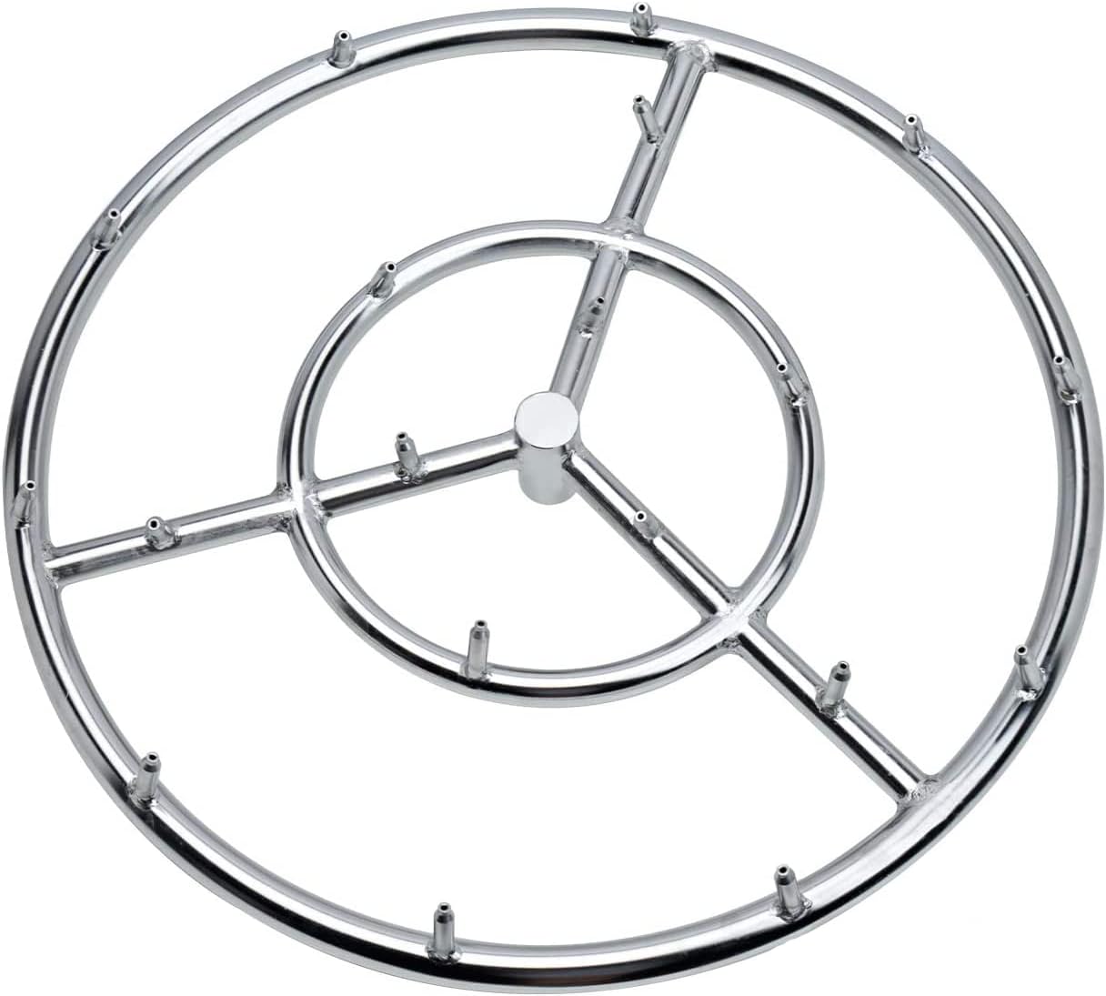 GASPRO 18 Inch Round Fire Pit Burner Ring, Jet Burner Ring for Natural Gas or Propane Fire Pit, 304 Series Stainless Steel, High Flame