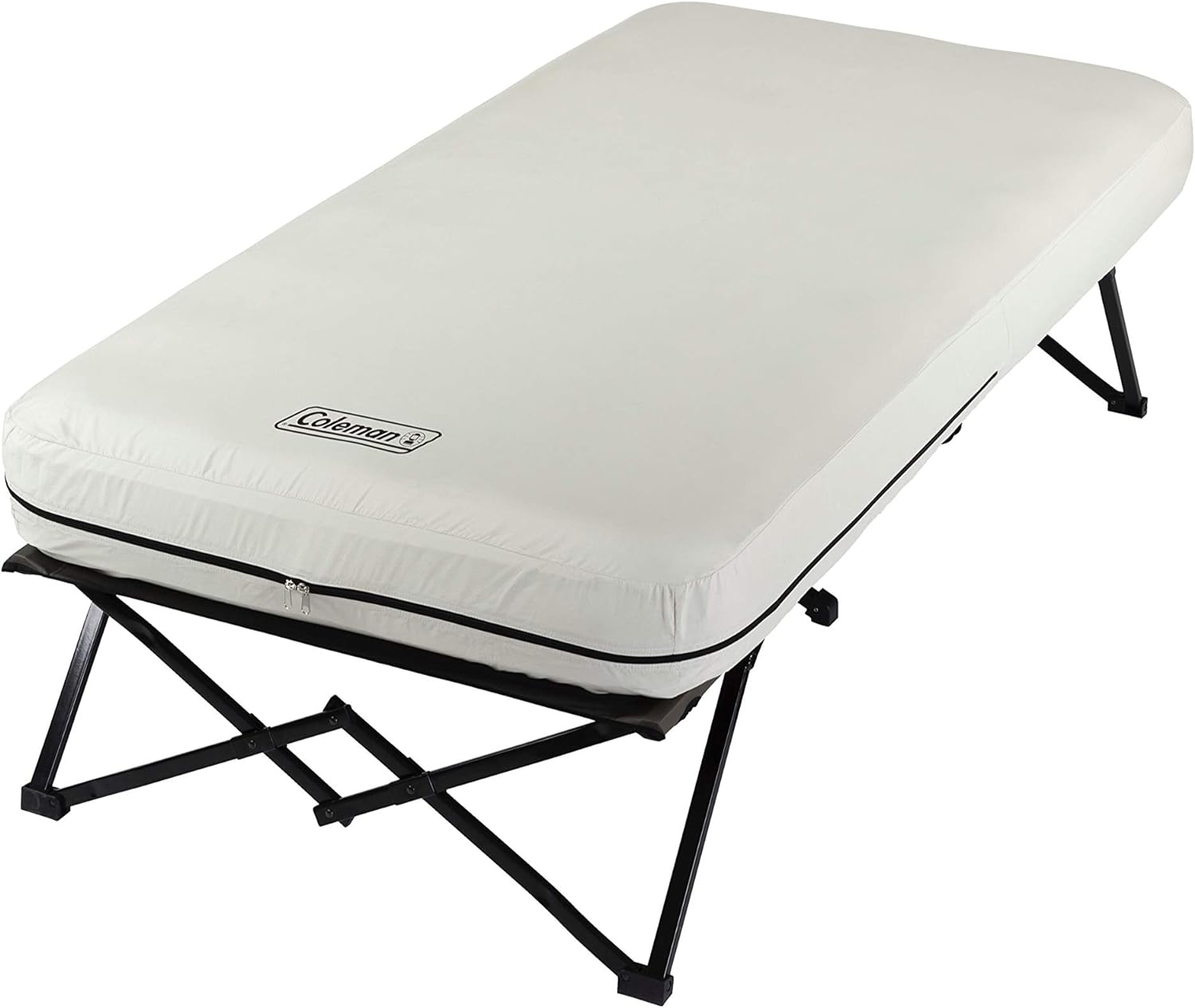 Coleman Camping Cot, Air Mattress, & Pump Combo, Folding Camp Cot & Air Bed with Side Table & Battery-Operated Pump, Great for Comfortable Outdoor Sleeping & Camping