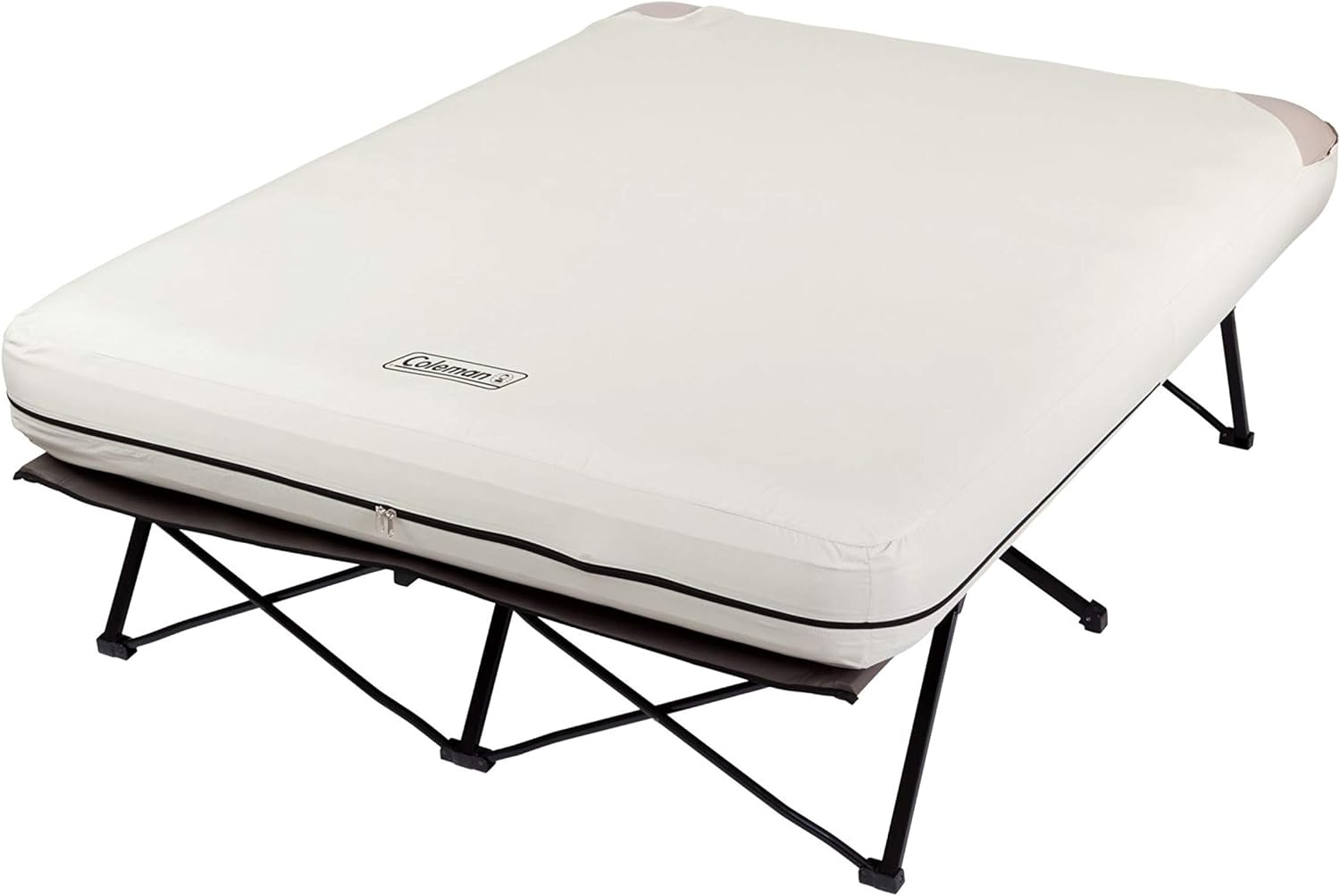 Coleman Camping Cot, Air Mattress, & Pump Combo, Folding Camp Cot & Air Bed with Side Table & Battery-Operated Pump, Great for Comfortable Outdoor Sleeping & Camping