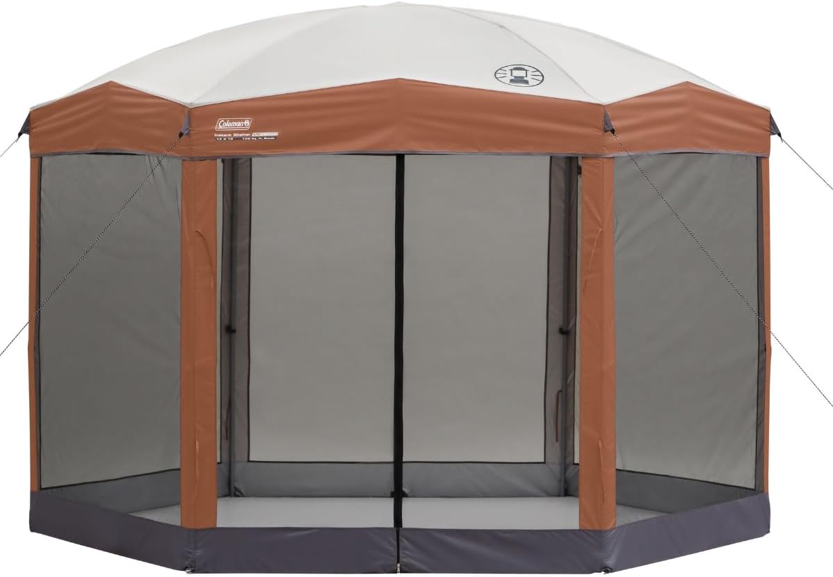 Coleman Back Home Screen Canopy Tent with Instant Setup, Outdoor Gazebo for Bug-Free Lounging, Shelter Fits Over Picnic Tables for Parties, Events, Tailgating, Picnics, & More