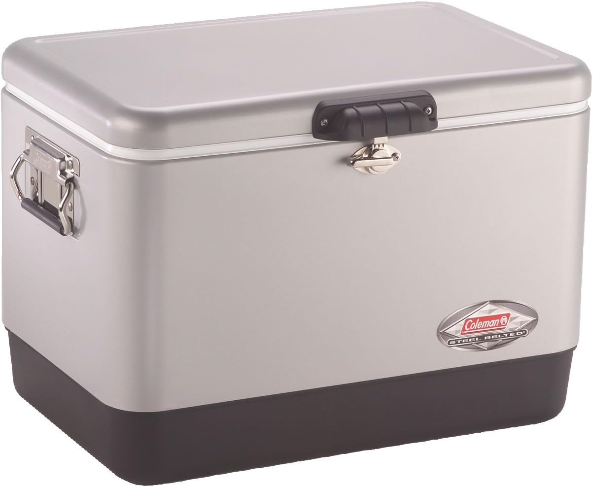 Coleman Cooler | Steel-Belted Cooler Keeps Ice Up to 4 Days | 54-Quart Cooler for Camping, BBQs, Tailgating & Outdoor Activities