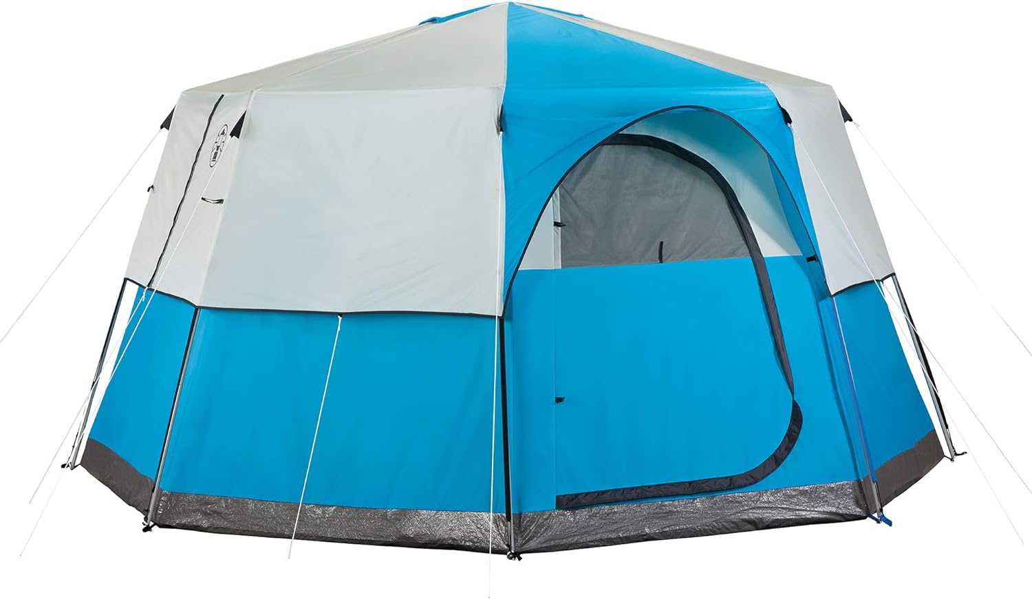 Coleman Octagon 98 Camping Tent, 8-Person Weatherproof Family Tent with Included Rainfly, Carry Bag, Privacy Wall, and Strong Frame that can Withstand Winds up to 35 MPH