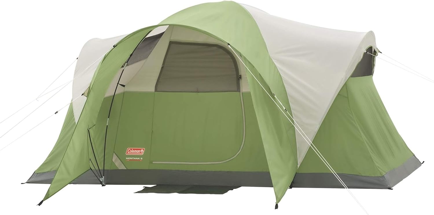 Coleman Montana Camping Tent, 6/8 Person Family Tent with Included Rainfly, Carry Bag, and Spacious Interior, Fits Multiple Queen Airbeds and Sets Up in 15 Minutes