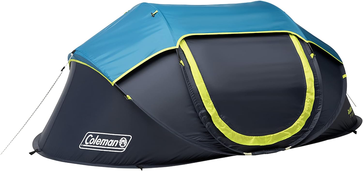 Coleman Pop-Up Camping Tent with Dark Room Technology, 2/4 Person Tent Sets Up in 10 Seconds & Blocks 90% of Sunlight, Includes Pre-Assembled Poles, Adjustable Rainfly, & Taped Floor Seams