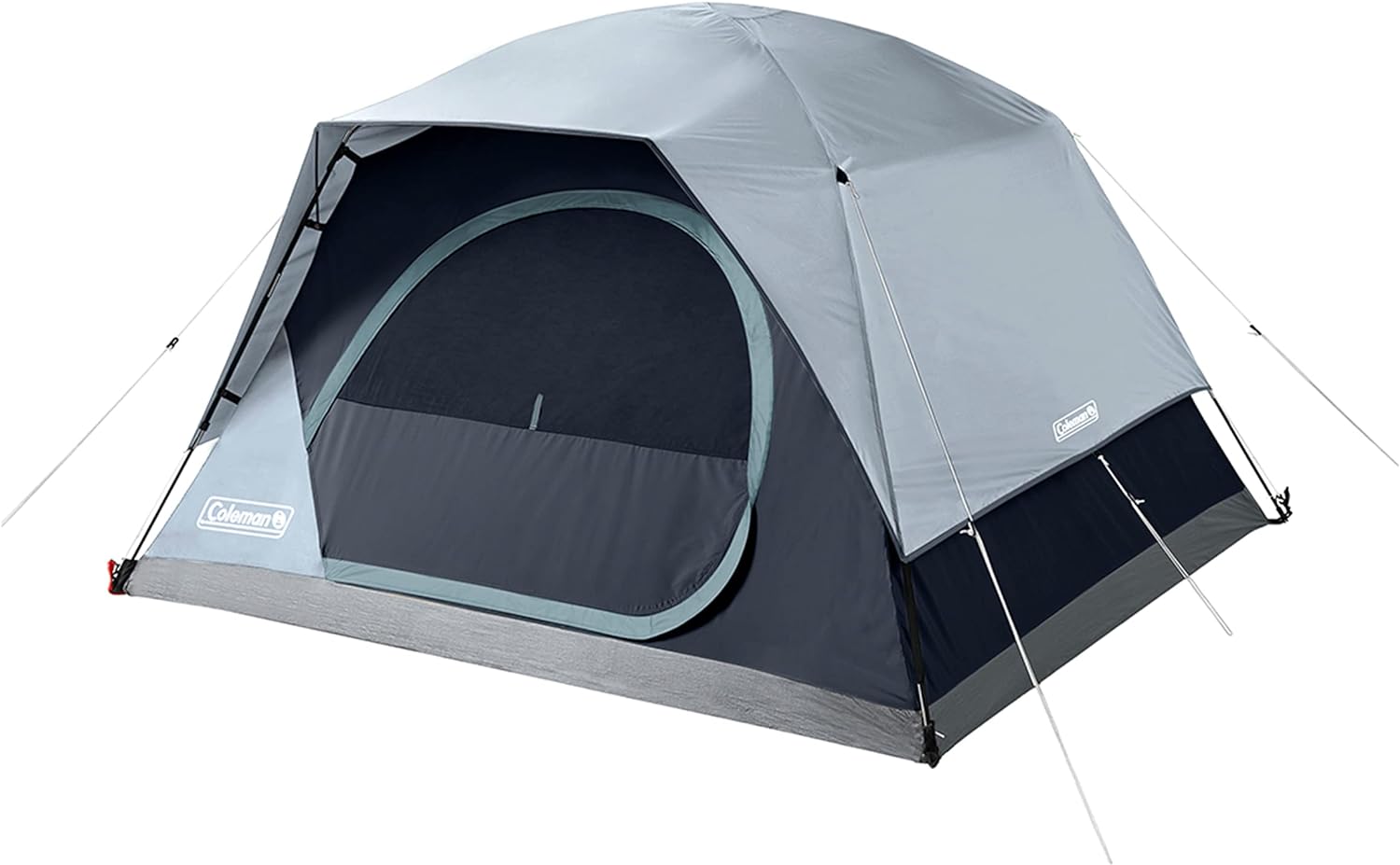 Coleman Skydome Camping Tent with LED Lights, Weatherproof 4/8 Person Family Tent Includes Pre-Attached Poles, Rainfly, Carry Bag, Ventilation and LED Lighting System, Sets Up in 5 Minutes