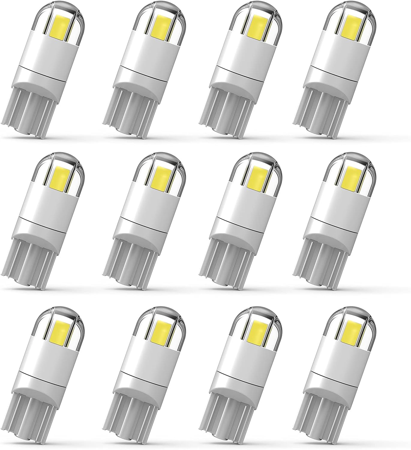 WEIMELTOY 194 Led Car Bulb 3030 Chipset 2SMD T10 194 168 W5W Led Wedge Light Bulb 1.5W 12V License Plate Courtesy Step Map Lights Trunk Lamp Clearance Lights (12pcs)