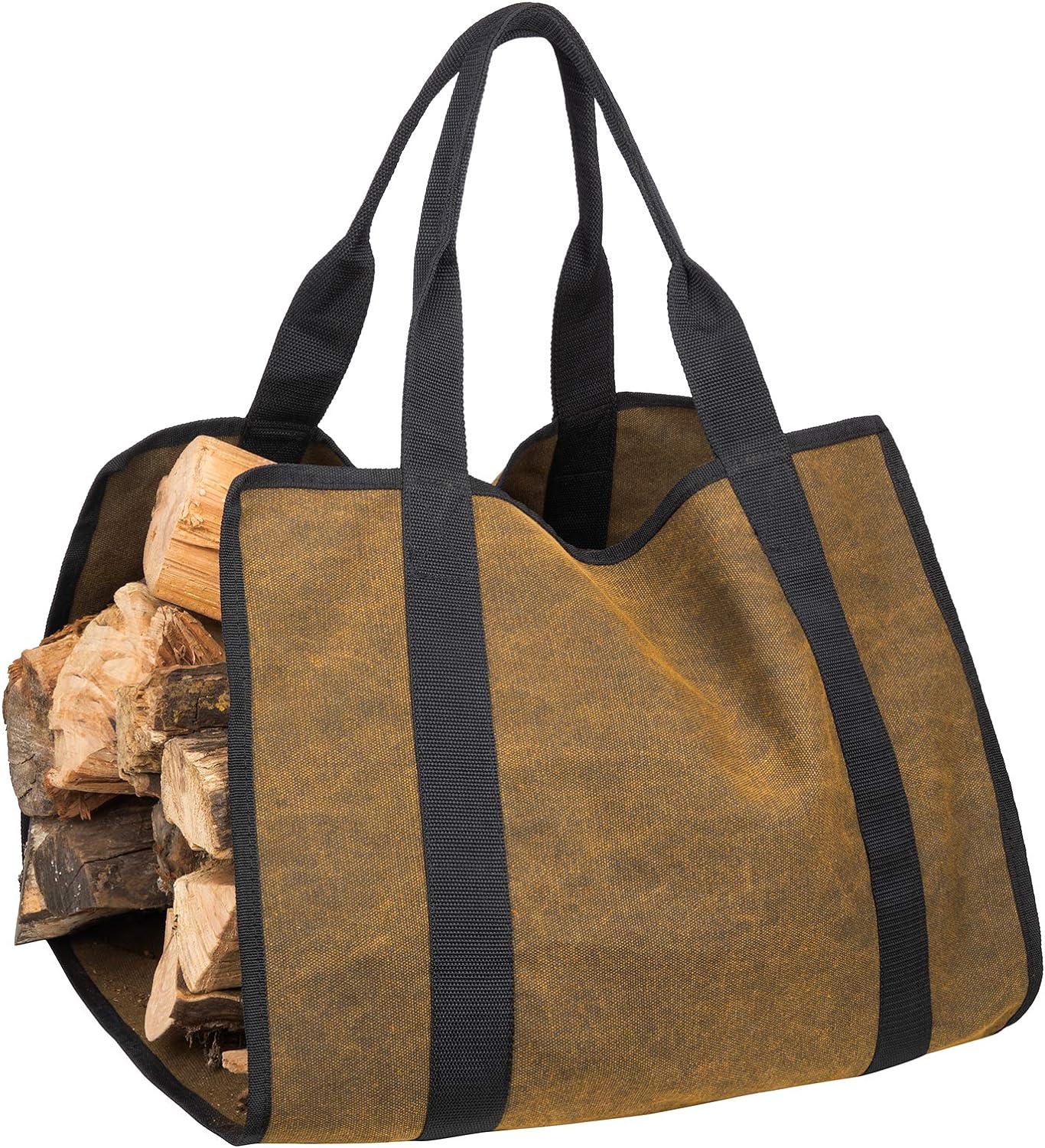 GASPRO Firewood Carrier, 40 x 18inch Firewood Tote Bag, Canvas Log Carrier with Reinforced Handles, Double Sides Usable