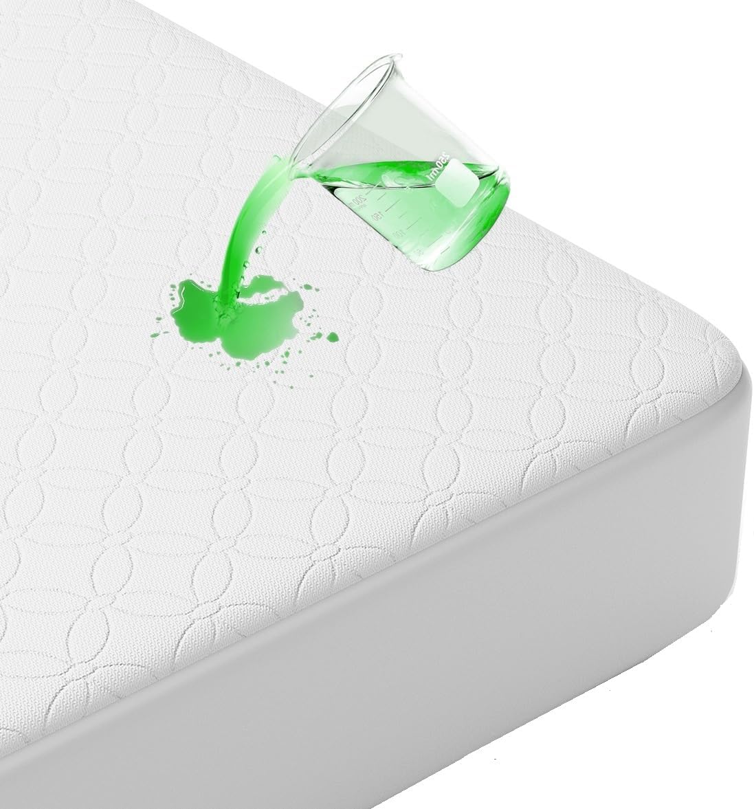 100% Waterproof Mattress Protector King, Bamboo Mattress Pad Cover Ultra Soft 3D Air Fabric Cooling Breathable Noiseless Deep Pocket(8-18 INCH)