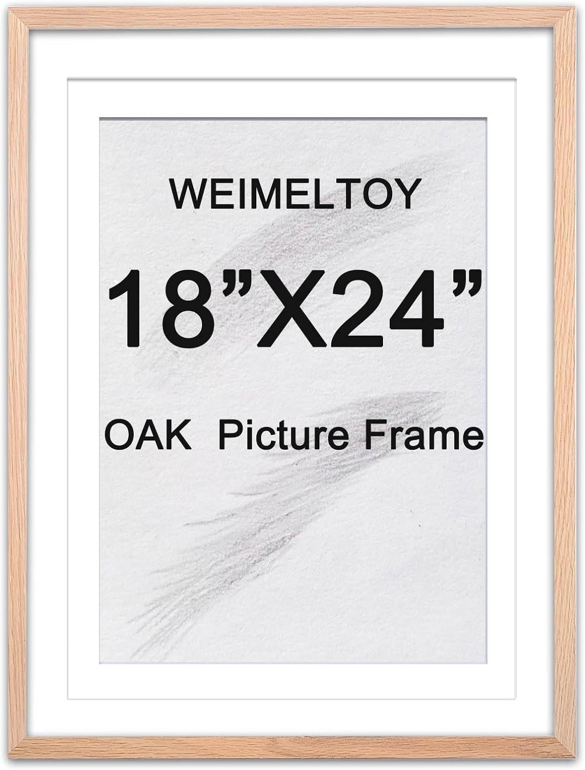 WEIMELTOY 18 X 24 Picture Frame Solid Wood, Oak Wood Wedding Photo Frame, Poster Frame, Oil Painting Frame, Hanging Wall Art Gallery Frame, Certificate Document Diploma Frame, Christmas Gift, 1PCS