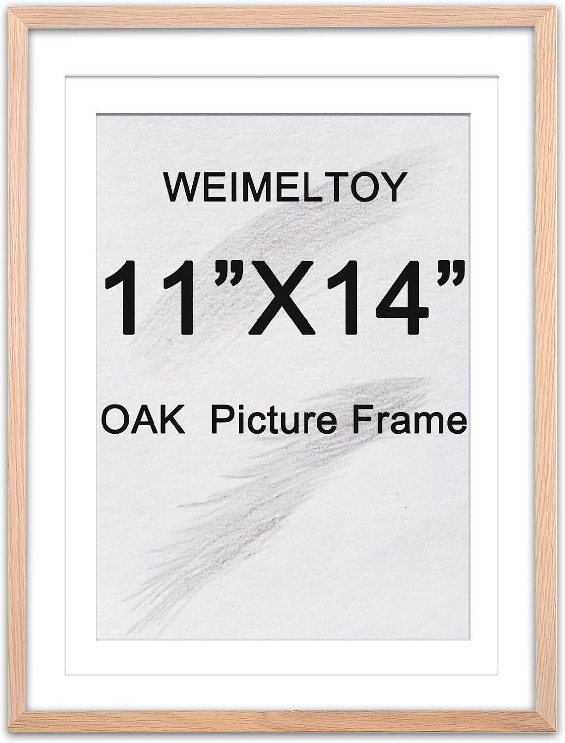 WEIMELTOY 11 X 14 Picture Frame Solid Wood, Oak Wood Photo Frame, Wedding Poster Frame, Oil Painting Frame, Hanging Wall Art Gallery Frame, Certificate Document Diploma Frame, Christmas Gift, 1PCS