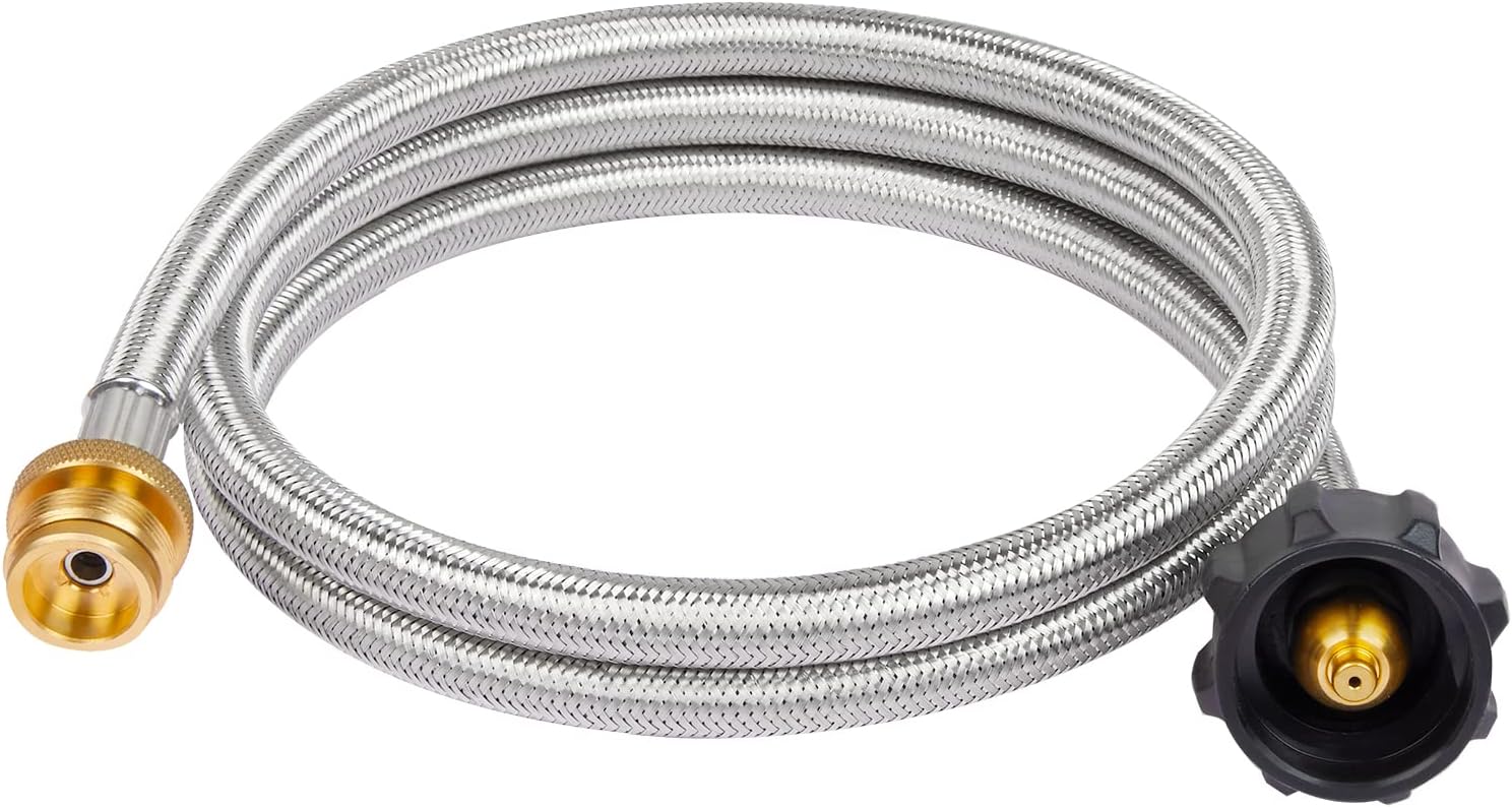 GASPRO 5 Feet Propane Adapter Hose for Buddy Heater, 1lb to 20lb Propane Hose Converts 1lb Appliances to 5-40lb Tanks, Fit for Blackstone Griddle, Gas Grill, and More