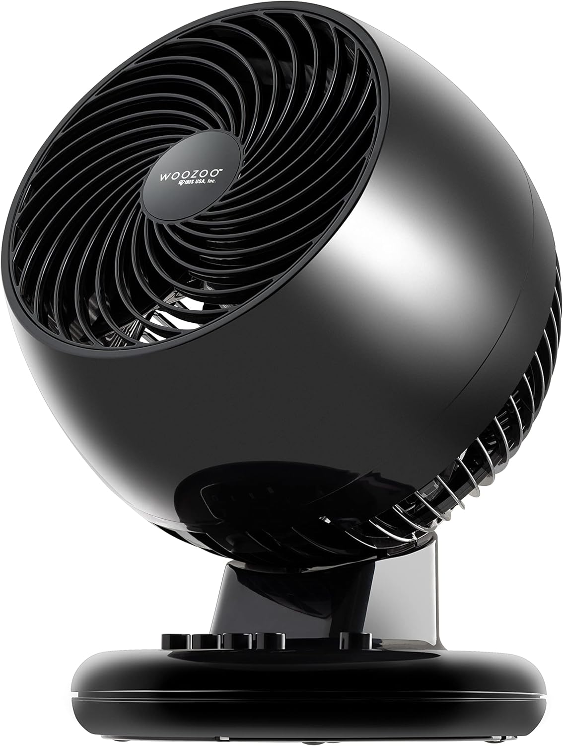 IRIS USA Inc. WOOZOO Oscillating Fan, Vortex Fan, Air Circulation, 3 Speed Settings, 6 Tilting Head Settings, 74ft Max Air Distance, Large, Black