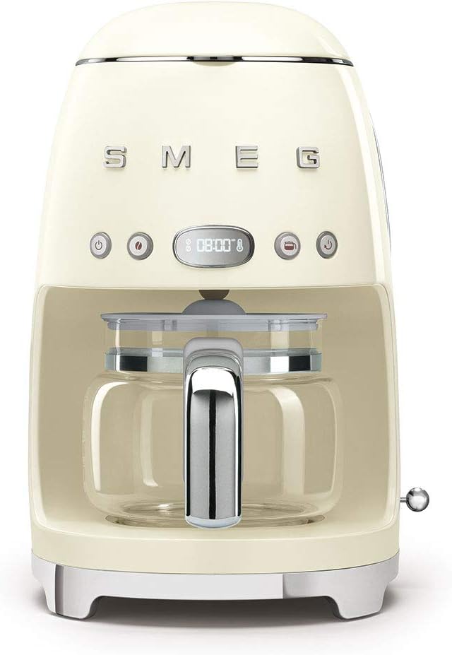 Smeg Retro Style Coffee Maker Machine, 17.3 x 12.8 x 11.3, Cream