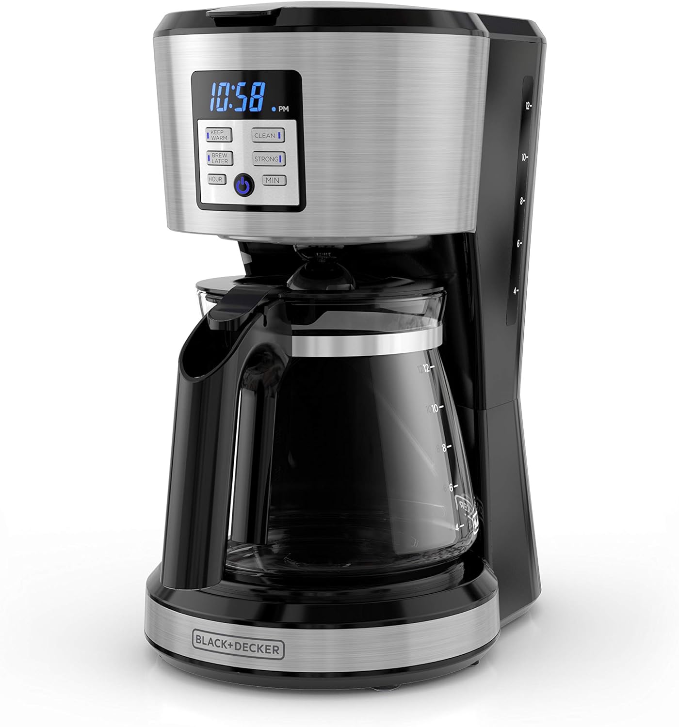 BLACK DECKER 12-Cup Programmable Coffee Maker, Stainless,Silver