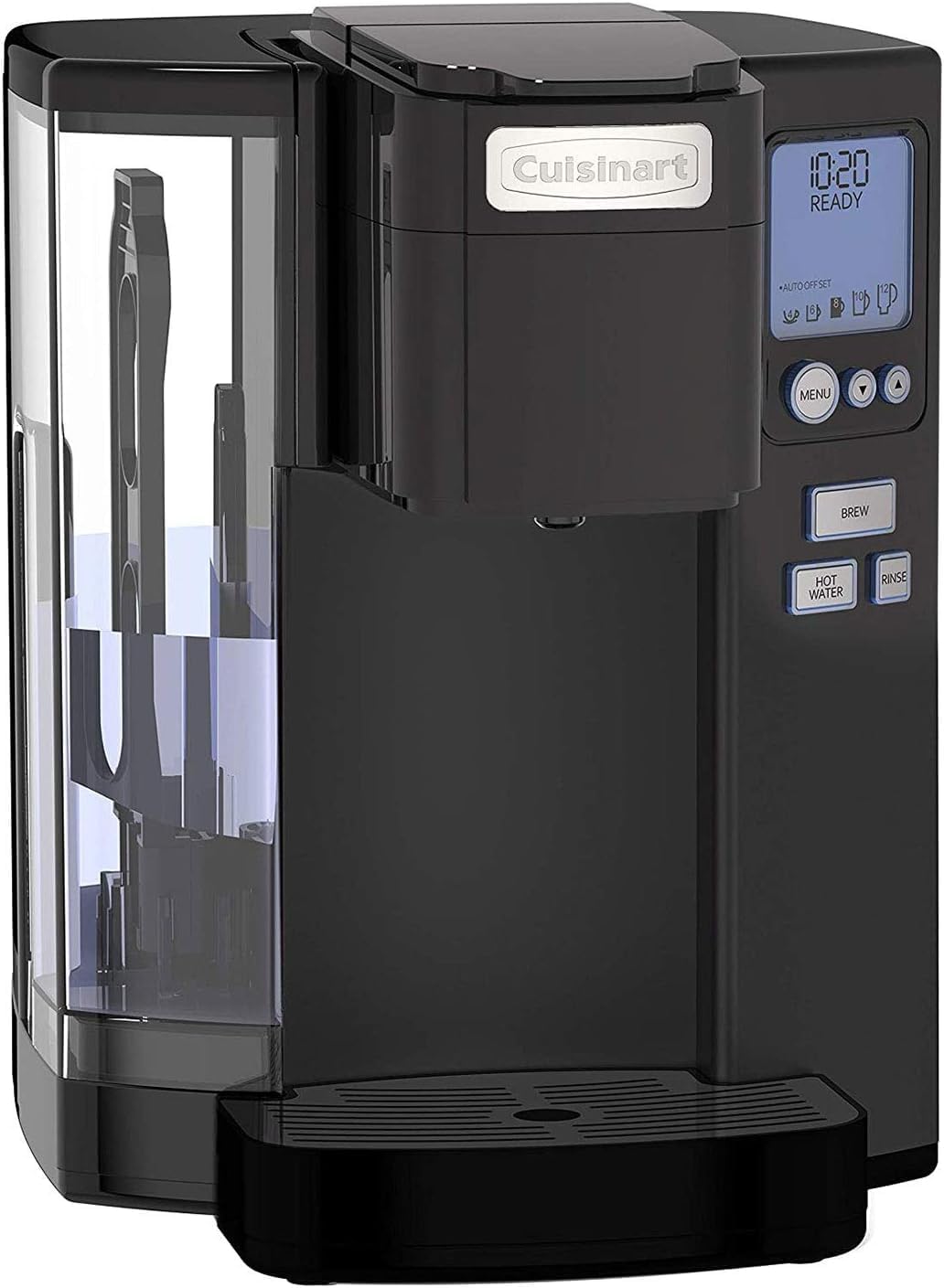 Cuisinart Coffee Maker, Single Serve 72-Ounce Reservoir Coffee Machine, Programmable Brewing & Hot Water Dispenser, Stainless Steel SS-10MBP1, Black