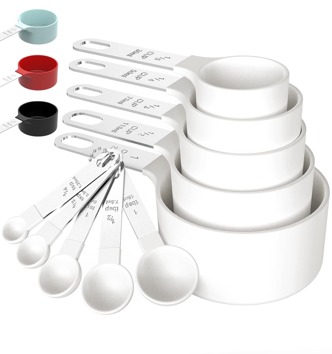 TILUCK Measuring Cups & Spoons Set, Stackable Cups and Spoons, Nesting Measure Cups with Stainless Steel Handle, Kitchen Gadgets for Cooking & Baking