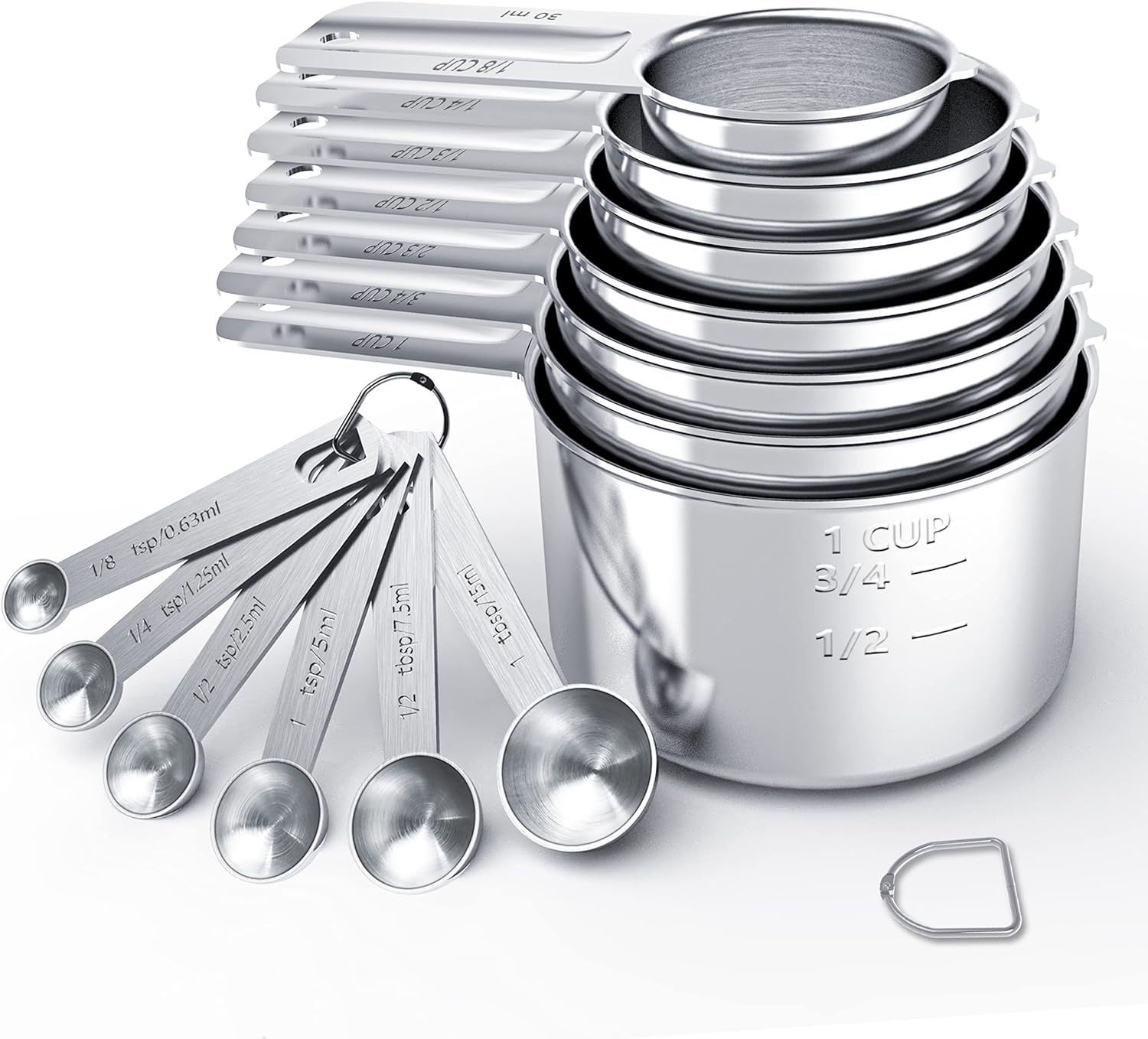 TILUCK Stainless Steel Measuring Cups & Spoons Set, Cups and Spoons,Kitchen Gadgets for Cooking & Baking (X-Large)