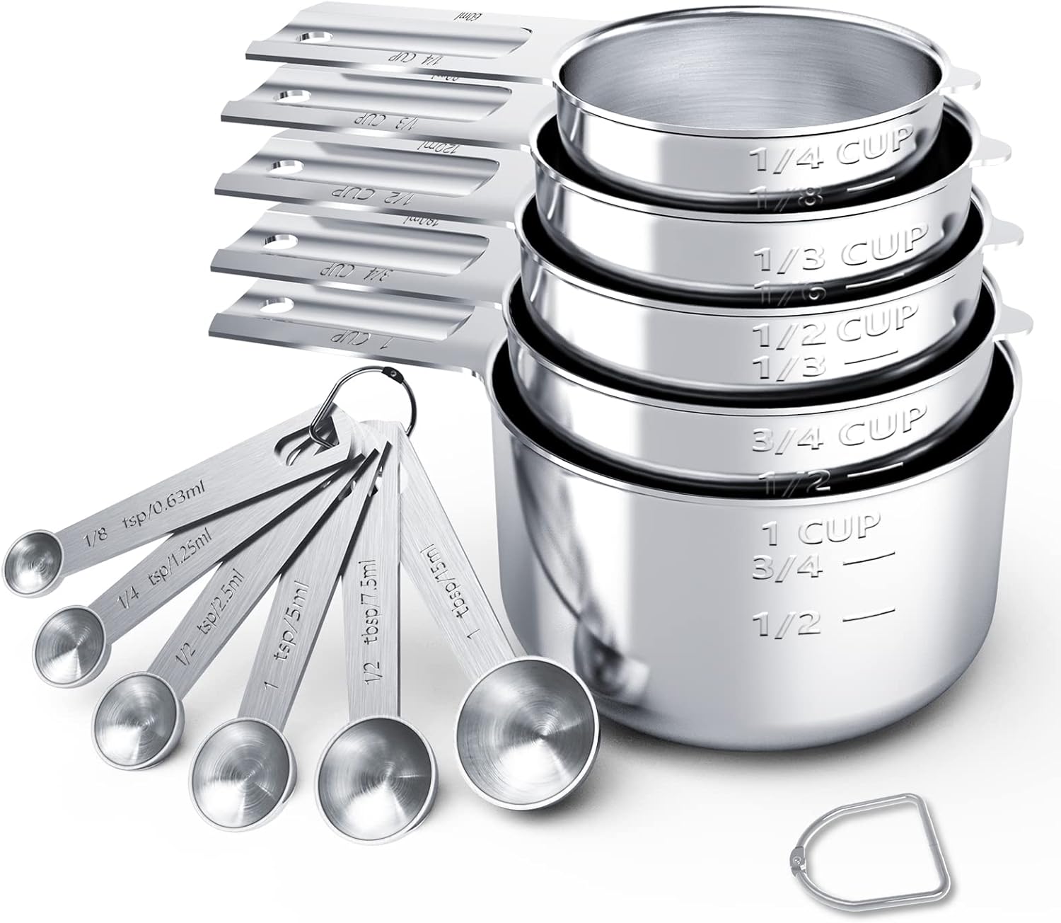 TILUCK Stainless Steel Measuring Cups & Spoons Set, Cups and Spoons,Kitchen Gadgets for Cooking & Baking (Large)