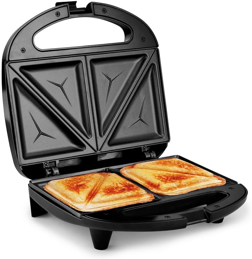 Elite Gourmet ESM2207 Maxi-Matic Sandwich Panini Maker Grilled Cheese Machine Tuna Melt Omelets Non-Stick Surface, 2 Slice, Black