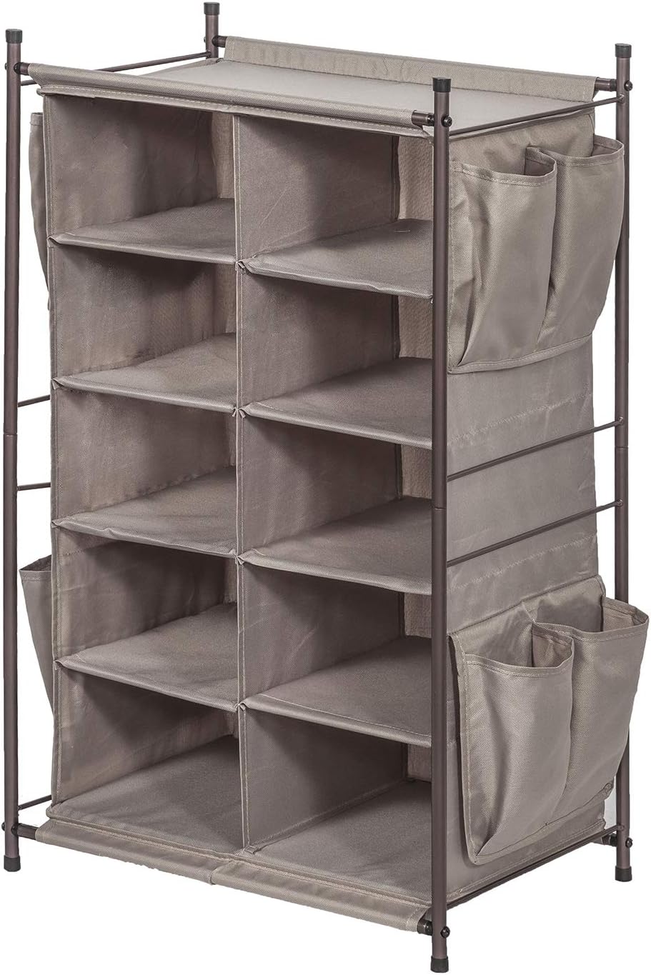 STORAGE MANIAC Shoe Cubby Organizer, Free Standing Shoe Cube Rack for Entryway, Bedroom, Apartment, Closet, 10-Cube Gray