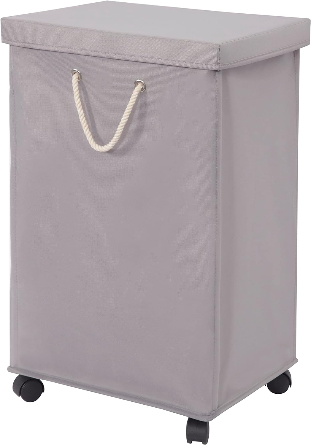 STORAGE MANIAC Rolling Laundry Hamper, 80L Tall Laundry Basket on Wheels, XL Dirty Clothes Hamper with Handle, Freestanding Clothes Hamper for Dorms, Bedroom, Bathroom, Living Room - With Lid Grey