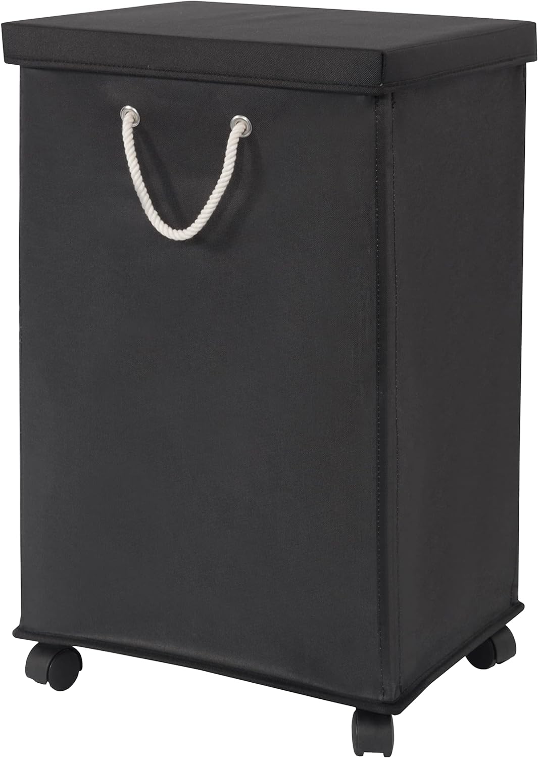 STORAGE MANIAC Rolling Laundry Hamper, 80L Tall Laundry Basket on Wheels, XL Dirty Clothes Hamper with Handle, Freestanding Clothes Hamper for Dorms, Bedroom, Bathroom, Living Room - With Lid Black