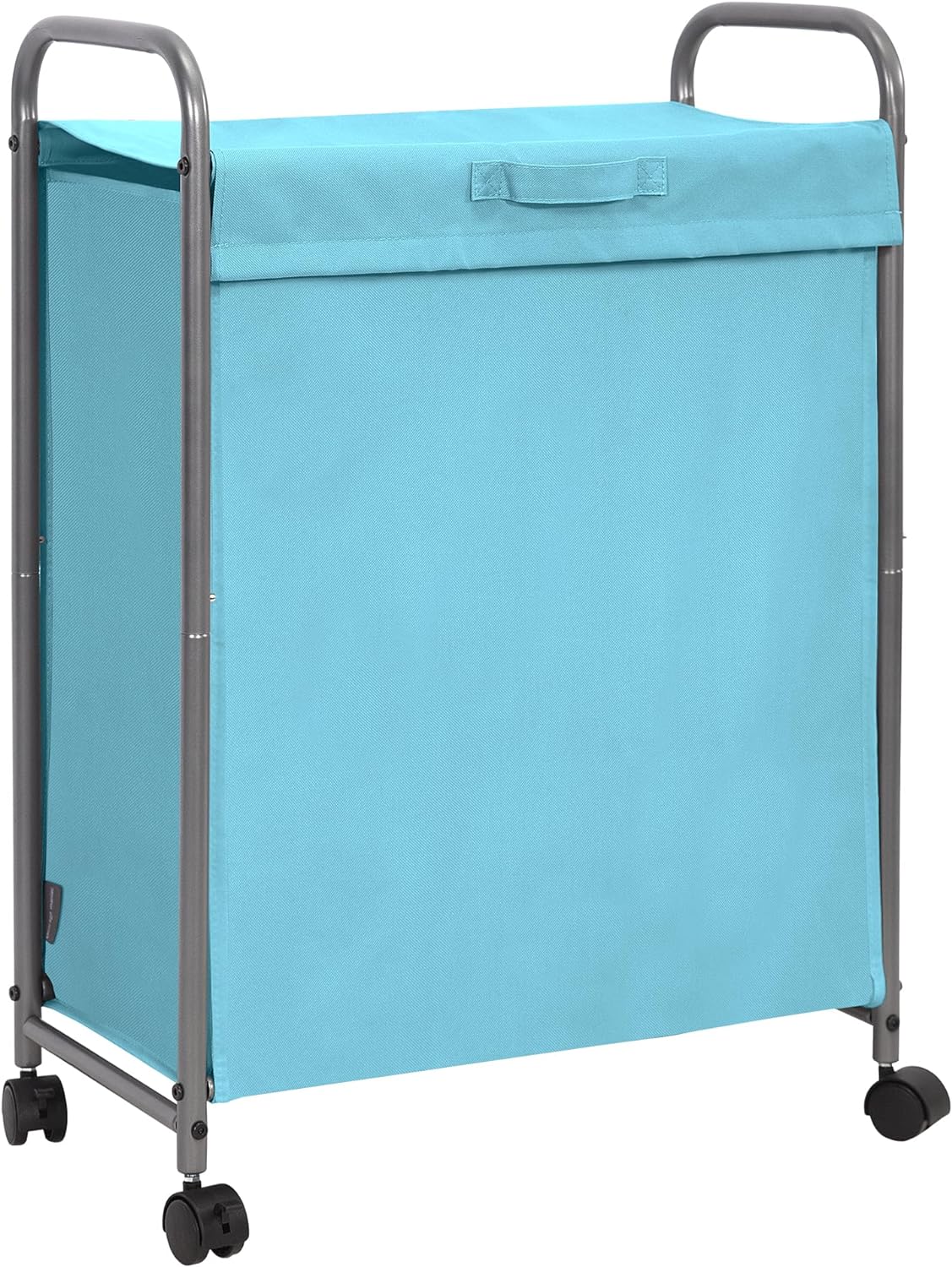 STORAGE MANIAC Slim Laundry Hamper with Lid, 85 L Laundry Sorter with Wheels, Narrow Laundry Basket Sorter, 2 Loads Dirty Clothes Hamper, Laundry Organizer, Laundry Cart with Wheels and Lid, Blue