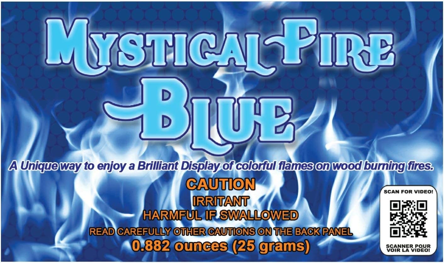 Mystical Fire Campfire Fireplace Colorant Packets (6 Pack, Mystical Fire Blue)