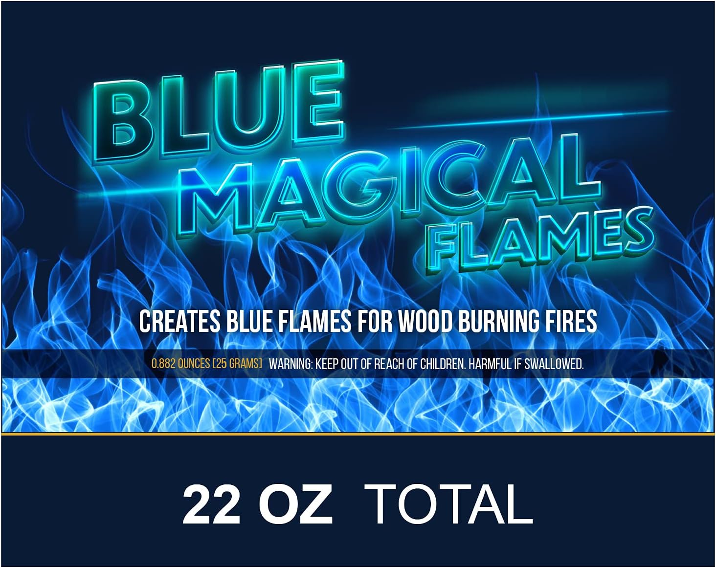 Magical Flames  Blue Flames - Create Blue Vibrant Flames for Fire Pit - (25 Pack) - Campfire, Bonfire, Outdoor Fireplace  Magical, Blue Funky, Mystic Flames  Twice The Color  Half The Price