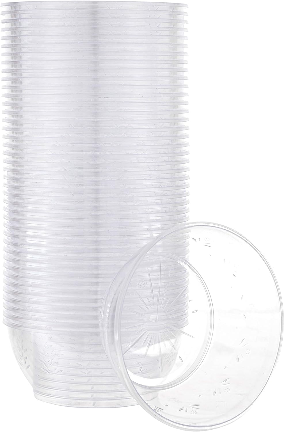 PLASTICPRO 6 oz Hard plastic Desert Bowls - Ice cream Bowls premium Quality Disposable Clear Bowl Pack of 50