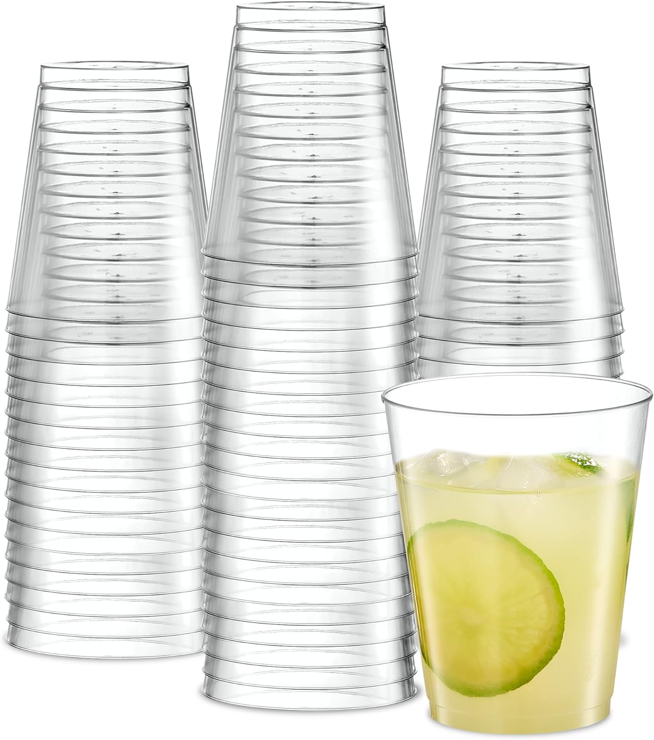 PLASTICPRO Disposable 8 oz Crystal Clear Plastic Tumblers for Party' & Weddings pack of 100