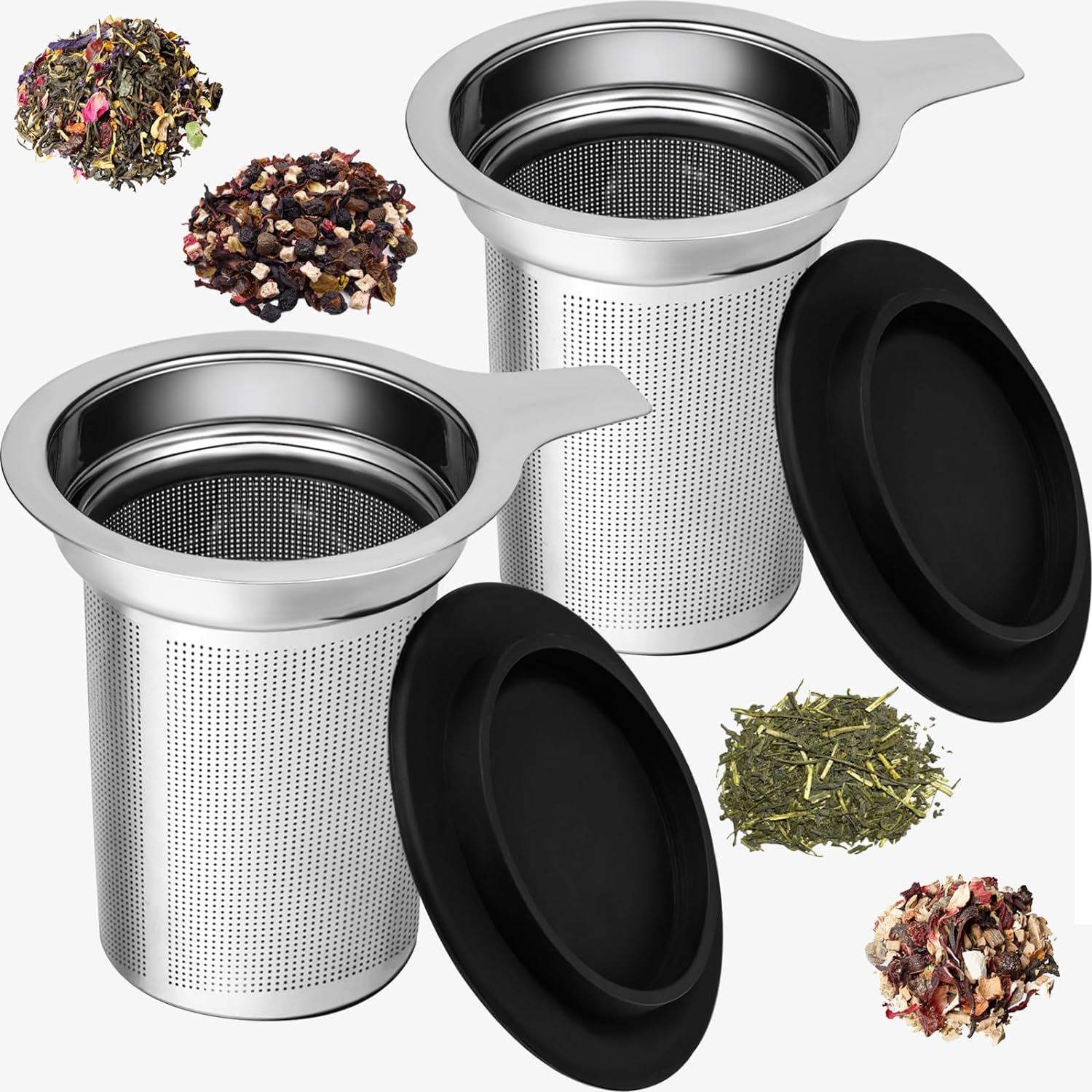 PARACITY Tea Infuser for Loose Leaf Tea, Loose Leaf Tea Infuser with Handles, Tea Strainer Extra Fine 18/8 Stainless Steel, Tea Strainer for Teapots, Mugs, Cups to Steep Loose Leaf Tea2 Pack)