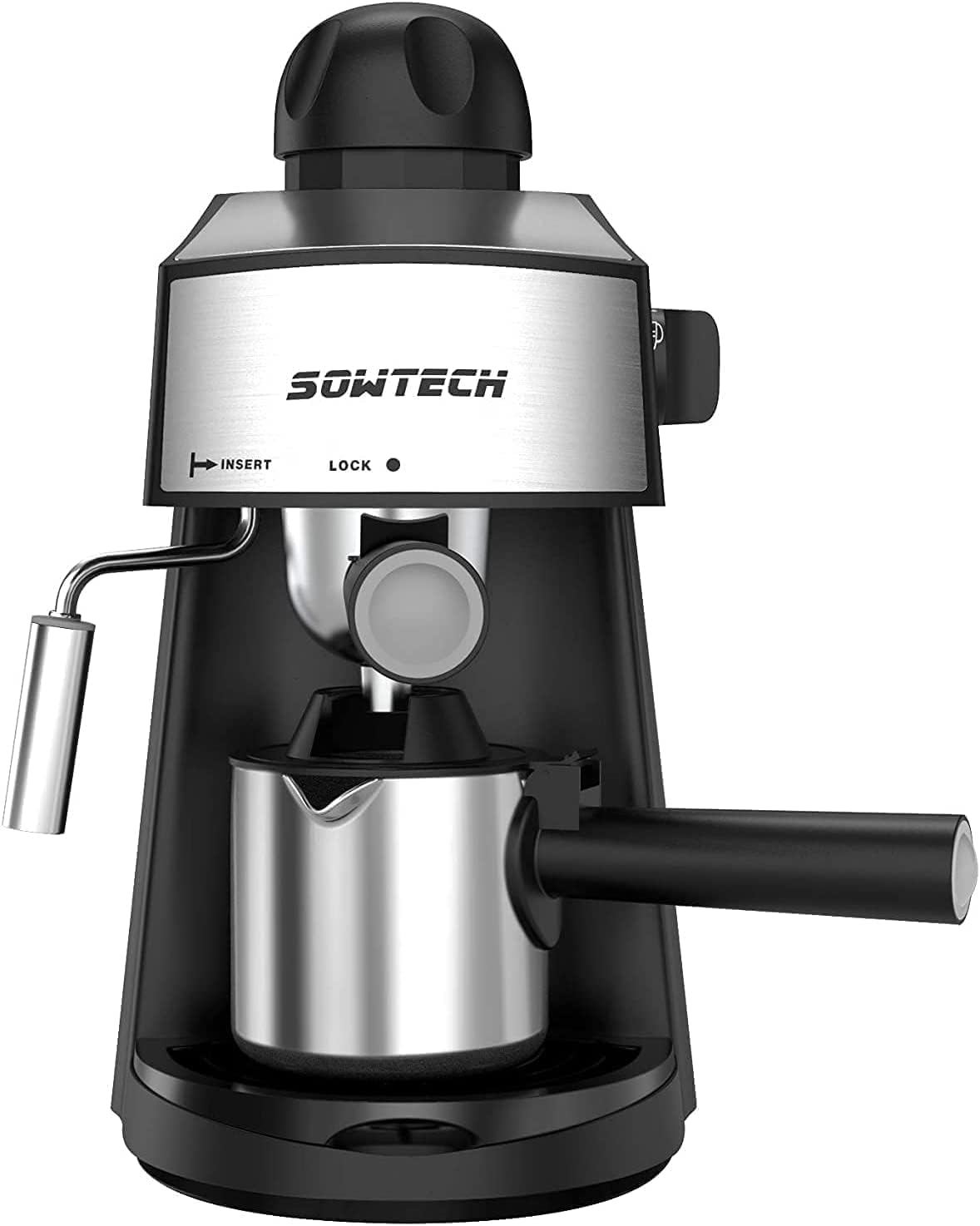 SOWTECH Steam Espresso Machine Espresso Maker Cappuccino Latte Machine with Steam Milk Frother and Mug 3.5 Bar 4 Cup