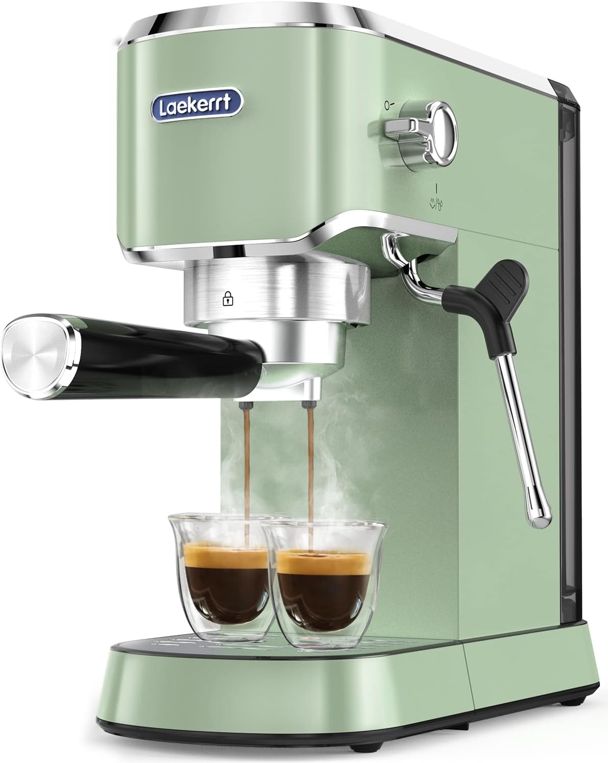 Laekerrt Espresso Machine 20 Bar Espresso Maker CMEP02 with Milk Frother Steam Wand, Retro Home Expresso Coffee Machine for Cappuccino and Latte (Green) Gift for Coffee Lovers, Mom, Friend, Family