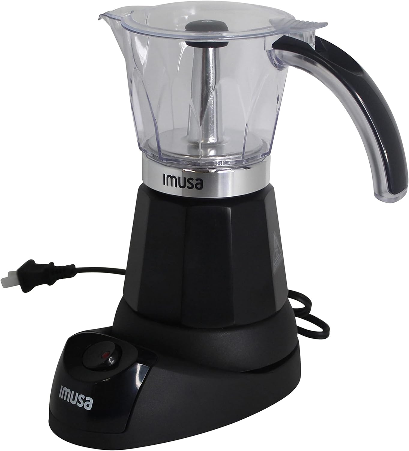 Imusa 3-6 Cup Electric Espresso Maker with Detachable Base, Black