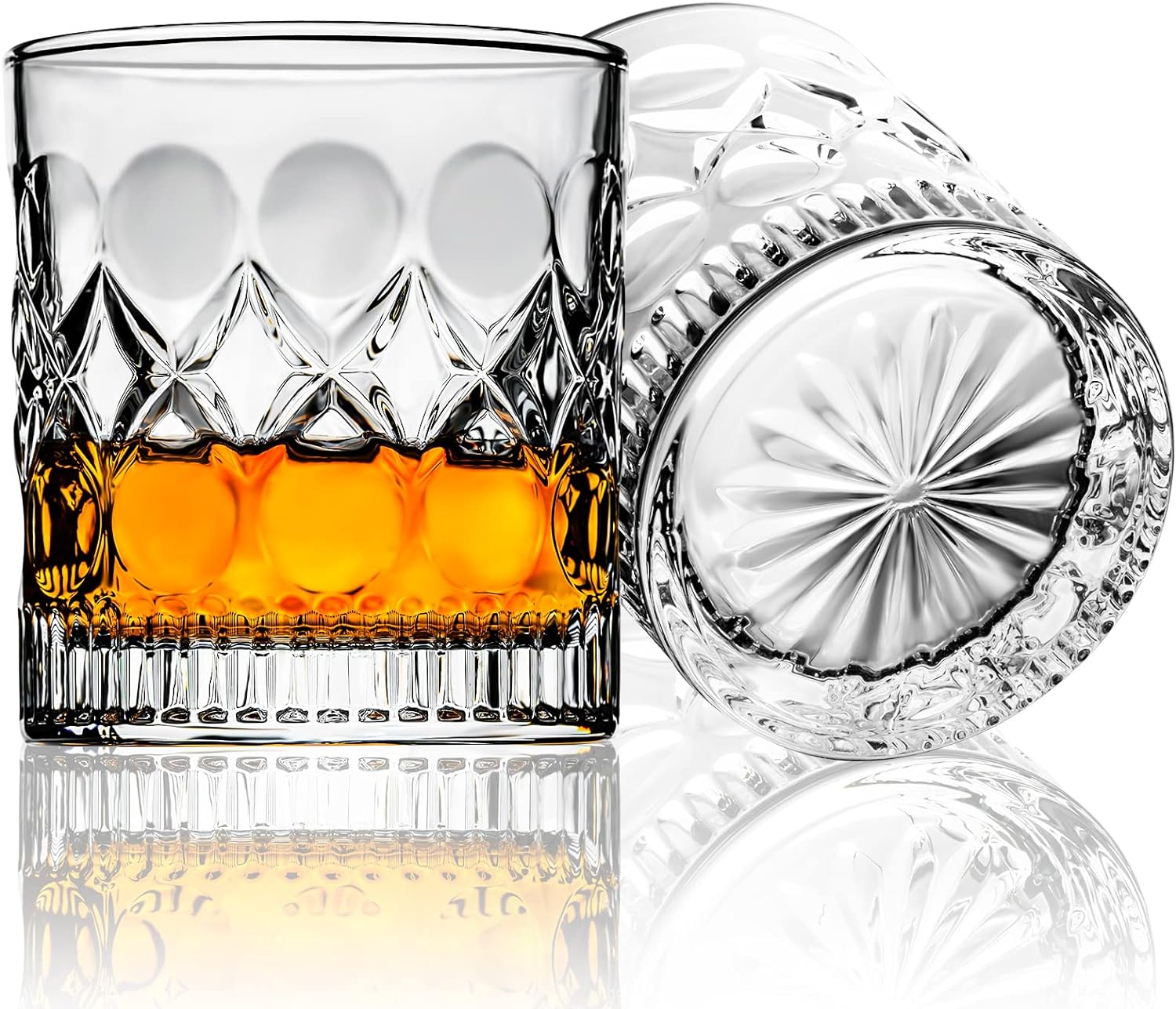 PARACITY Whiskey Glasses Set of 2,christmas gift, Old Fashioned Glasses, Rocks Glasses, Bourbon Glasses, Suitable for use in Bars, Parties, and Homes, The Right Gift for Men, Father ' Day Gift