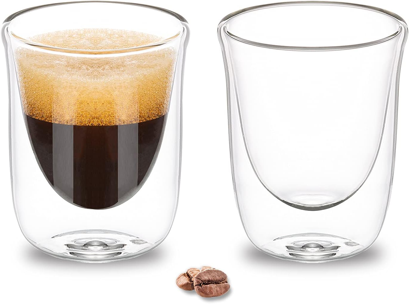 PARACITY Espresso Cups Set Of 2, 2 Oz Espresso Shot Glass, Espresso Mugs, Doubled Clear Insulated Borosilicate Glassware, Tazas De Cafe Expreso, Small Coffee Cups for Espresso Machine Accessories