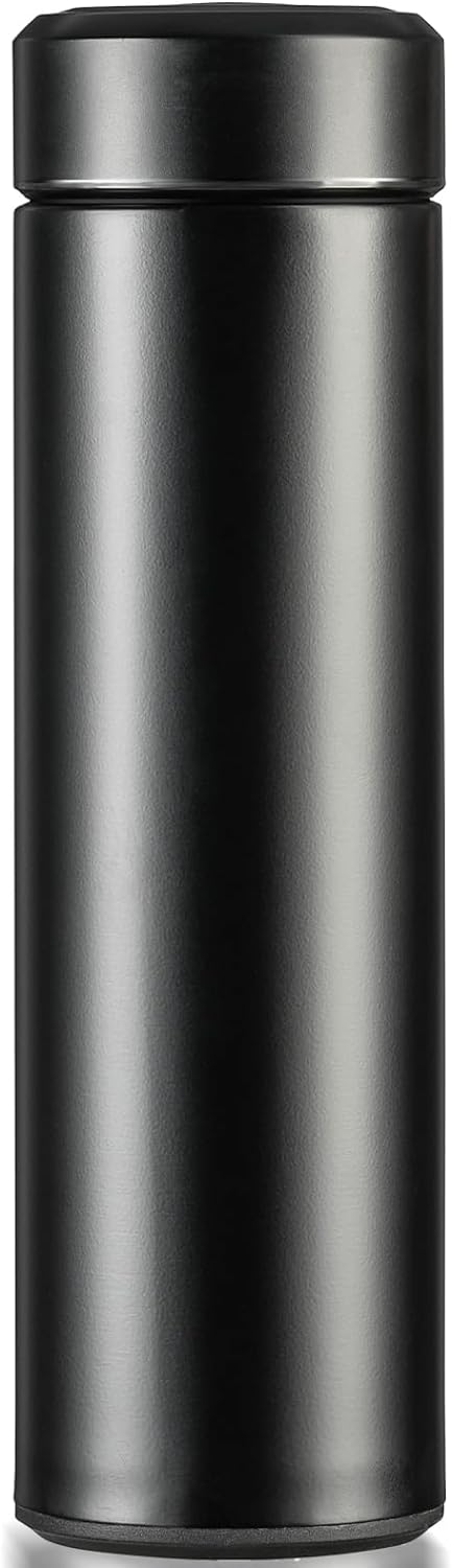 PARACITY Coffee Thermos, Thermos for Hot Drinks 17 oz Double Wall Vacuum Insulated Metal Water Bottle, Coffee Thermos, Stainless Steel Water Bottle Keeps Hot for 12 Hrs, Cold for 24 Hrs Black