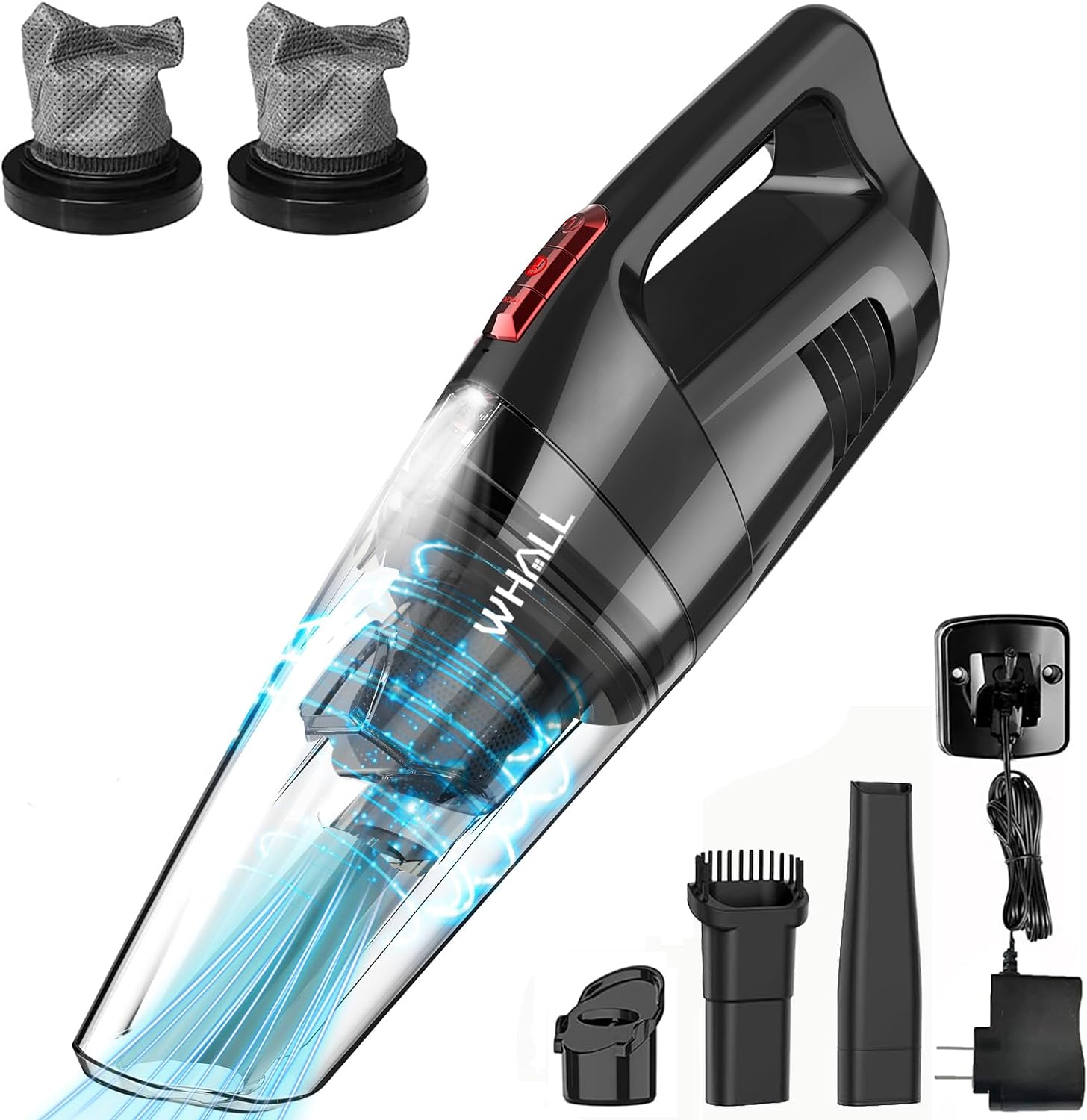 whall Handheld Vacuum Cordless, 8500PA Strong Suction Hand Vacuum, Wet Dry Hand Held Vacuum Cleaner with LED Light, Lightweight Mini Car Vacuum Cordless Rechargeable, Portable Vacuum