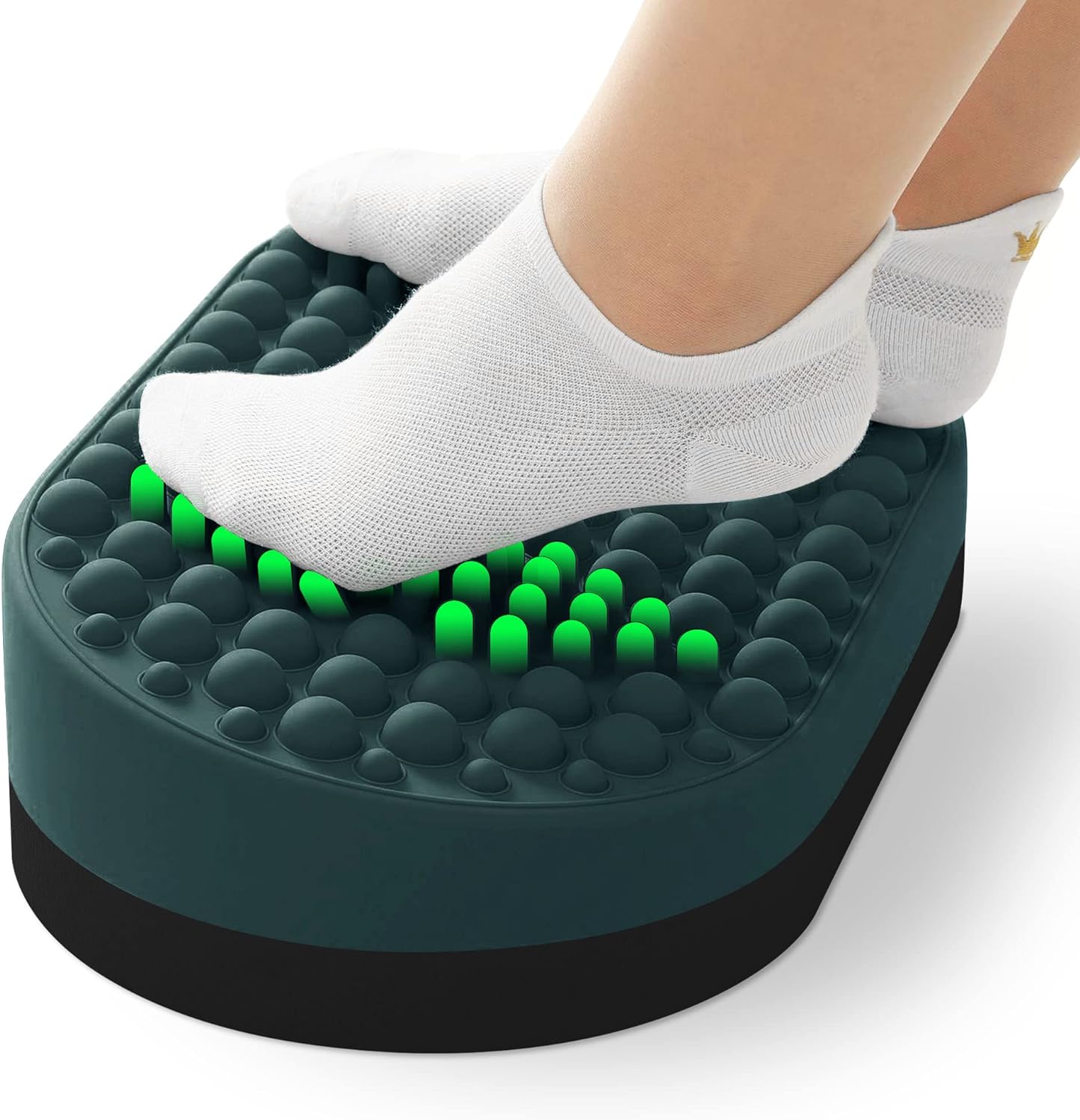 Foot Rest for Under Desk at Work, Home Office Foot Stool, Ottoman Foot Massager for Plantar Fasciitis Relief, Soft Silicone Footrests, Anti-Fatigue Fidget Toy (Eucalyptus)