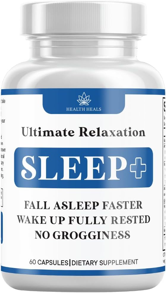 Relaxation Sleep Aid, Natural Non-Habit Forming, Sleep Supplement Developed to Support for Longer & Better Sleep, Chamomile, Magnesium, Melatonin, Ashwagandha, GABA, Drug-Free (60 Count)