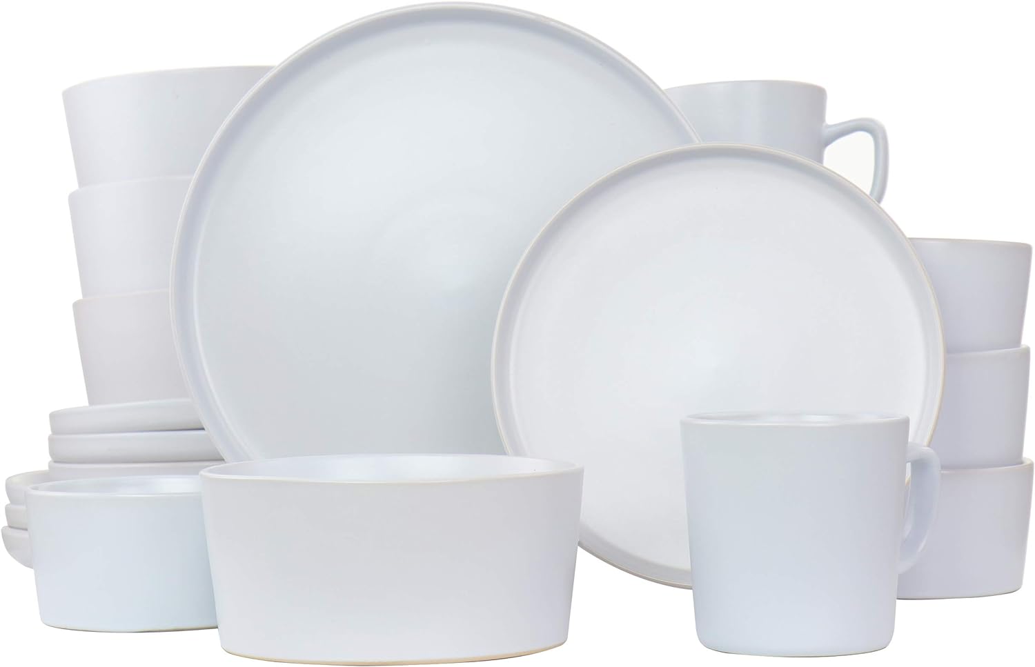 Elama Luxmatte Dinnerware Set, 20 Piece, White