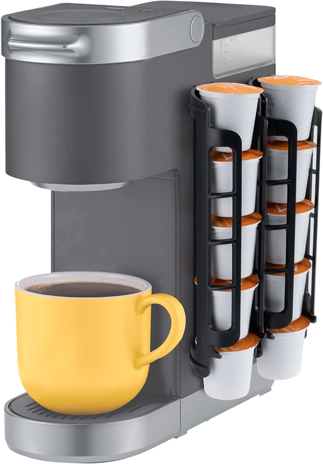 STORAGENIE Coffee Pod Holder for Keurig K-cup, Side Mount K Cup Storage, Perfect for Small Counters (2 Pack/For 10 K Cups, Black)