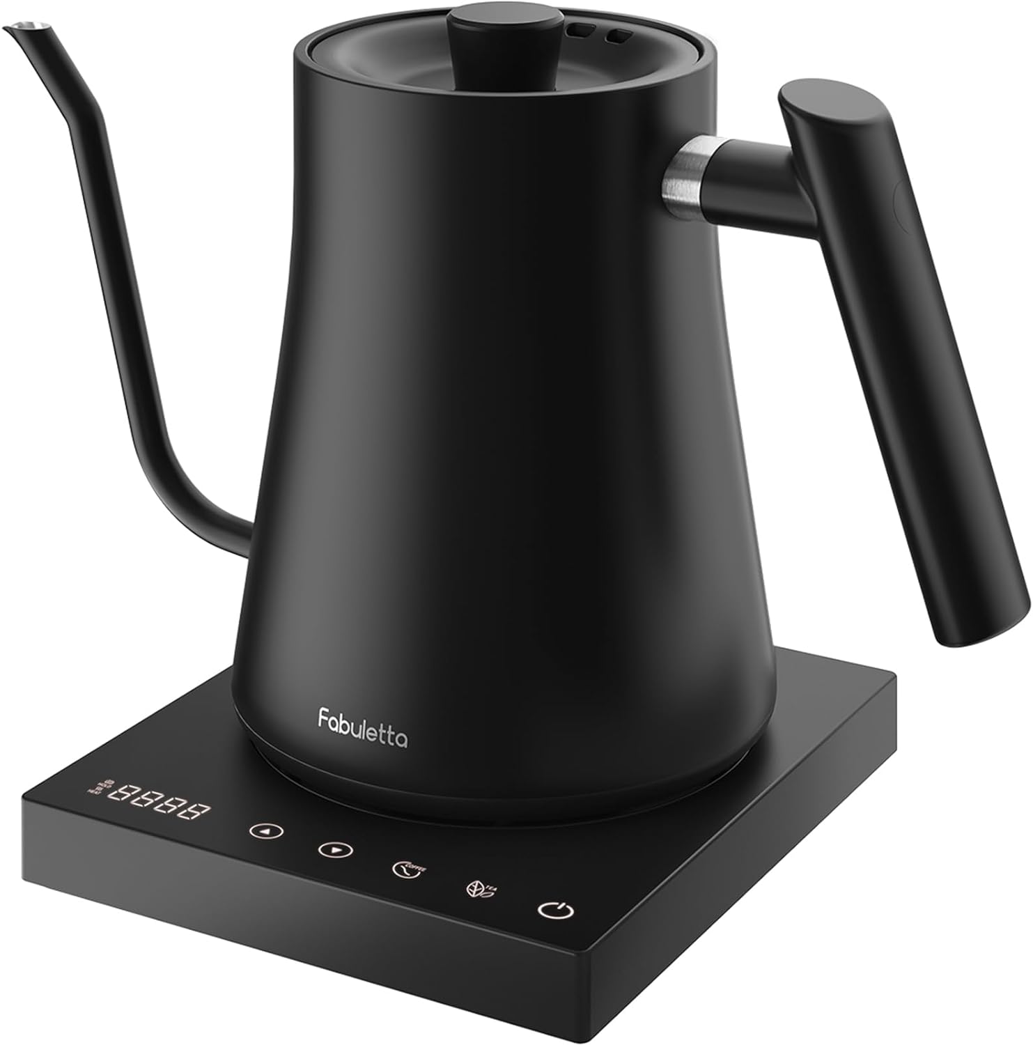 Gooseneck Electric Kettle Fabuletta Electric Kettle Temperature Control 100% Stainless Steel Inner Lid & Bottom Pour Over Coffee Kettle & Tea Kettle 1200W Quick Heating 1L Tea Pot for Family