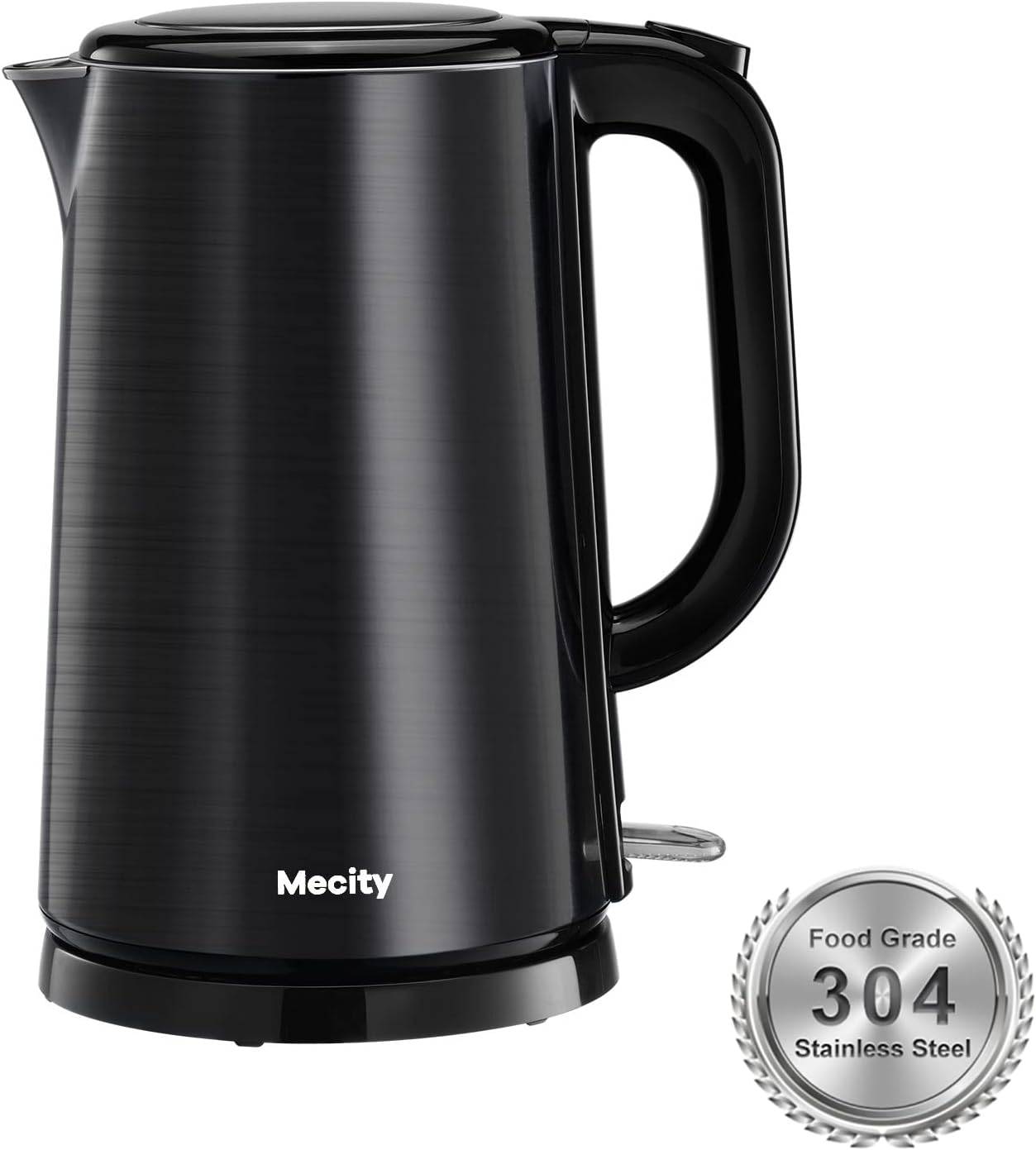 Mecity 1.7L Electric Kettle 100% Stainless Steel Interior Fast Heating Water Kettle Double Wall Kettle Water Boiler, Cool Touch Auto Shut Off, 57 Ounce, 120V, 1500W