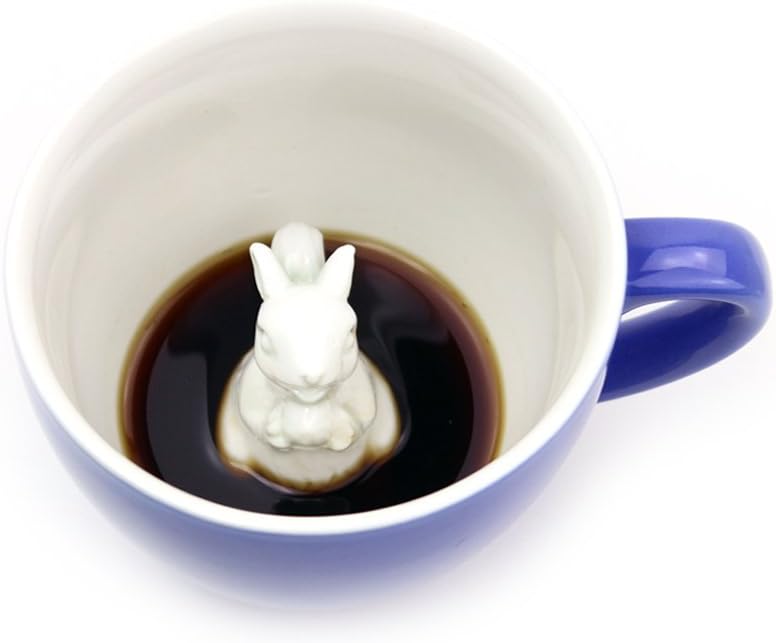 Creature Cups SQUIRREL Ceramic Cup (11 Ounce, Cobalt Blue) - Hidden 3D Woodland Critter Inside Mug Emerges As You Drink - Holiday and Birthday Drinkware Gift for Animal, Coffee & Tea Lovers