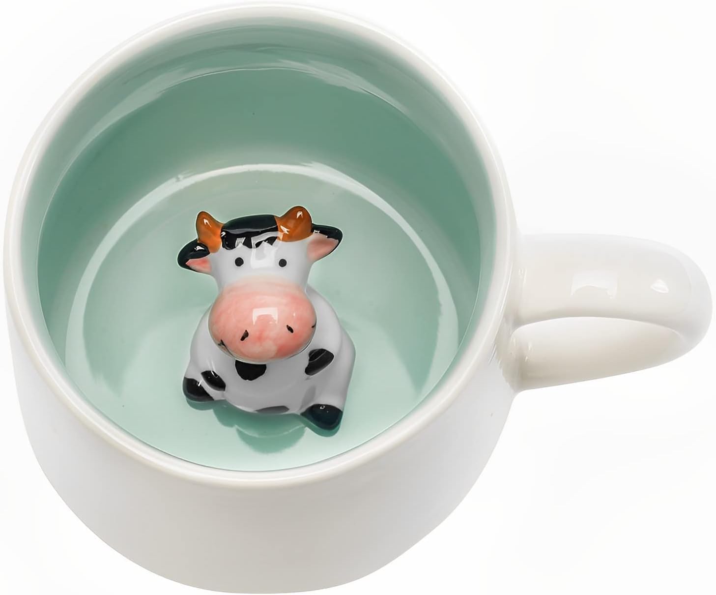 Cute Cow Mug,3D Animal Tea Cup,Coffee Mugs, Graduation Valentines Mothers Fathers Day Easter Christmas Gifts for Women Mum Her Wife Grandma Gir Boy Kids Teacher Friend,Birthday Present Idea