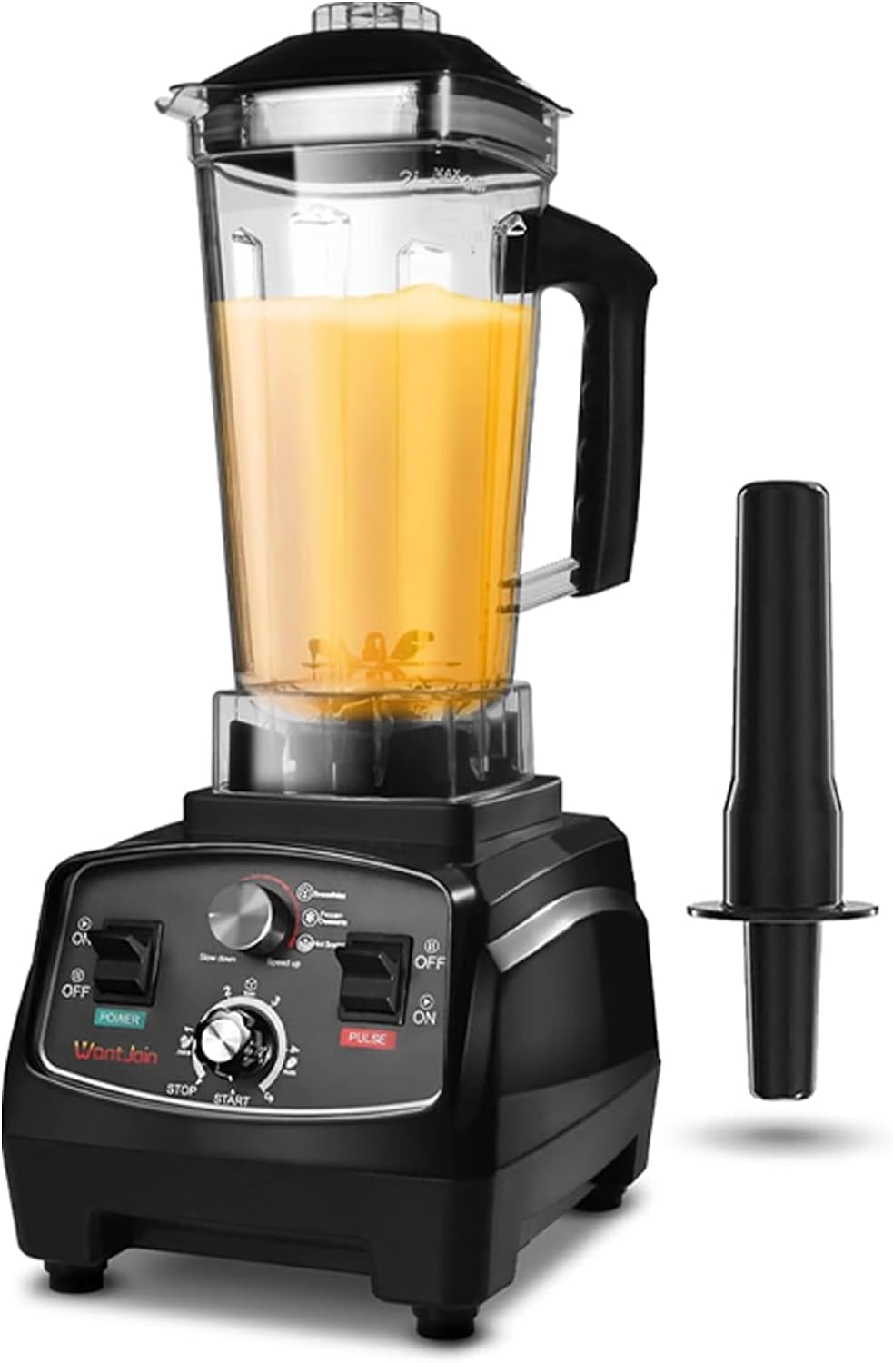 WantJoin Professional Blender, Countertop Blender,Blender for kitchen Max 1800W High Power Home and Commercial Blender with Timer, Smoothie Maker 2200ml for Crushing Ice, Frozen Dessert, Soup,fish