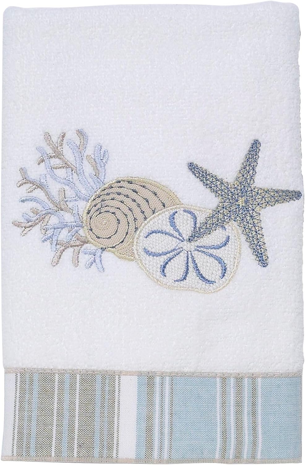 Avanti Linens - Hand Towel, Soft & Absorbent Cotton Towel, Coastal Inspired Bathroom Decor (By the Sea Collection, White)