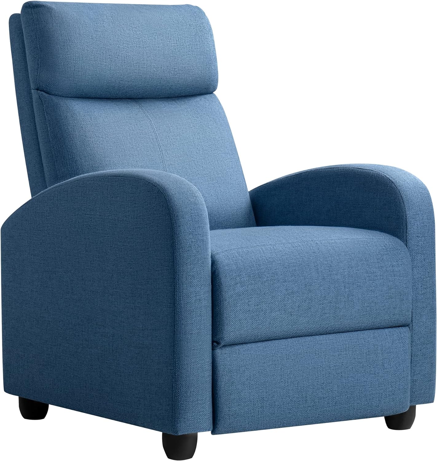 JUMMICO Recliner Chair Adjustable Home Theater Single Fabric Recliner Sofa Furniture with Thick Seat Cushion and Backrest Modern Living Room Recliners (Light-Blue)